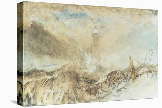 Eddystone Lighthouse off Plymouth-J. M. W. Turner-Stretched Canvas