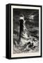Eddystone Lighthouse, the South Coast, UK, 19th Century-null-Framed Stretched Canvas