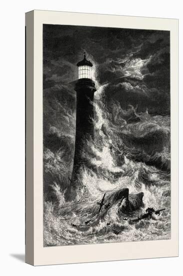 Eddystone Lighthouse, the South Coast, UK, 19th Century-null-Stretched Canvas