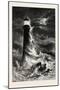 Eddystone Lighthouse, the South Coast, UK, 19th Century-null-Mounted Giclee Print