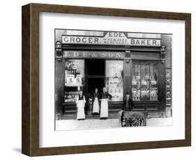 Ede and Son Grocer, Wine and Beer Merchant, Baker, C.1890-null-Framed Photographic Print