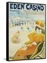 Eden Casino Poster-Henri Guydo-Framed Stretched Canvas