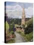 Edensor Village-Kirstie Adamson-Stretched Canvas