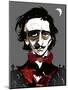 Edgar Allan Poe - colour caricature-Neale Osborne-Mounted Giclee Print
