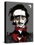 Edgar Allan Poe - colour caricature-Neale Osborne-Stretched Canvas