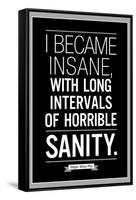 Edgar Allan Poe Horrible Sanity Quote-null-Framed Stretched Canvas