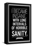 Edgar Allan Poe Horrible Sanity Quote-null-Framed Stretched Canvas