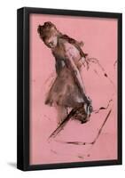 Edgar Degas Dancer Slipping on her Shoe Art Print Poster-null-Framed Poster