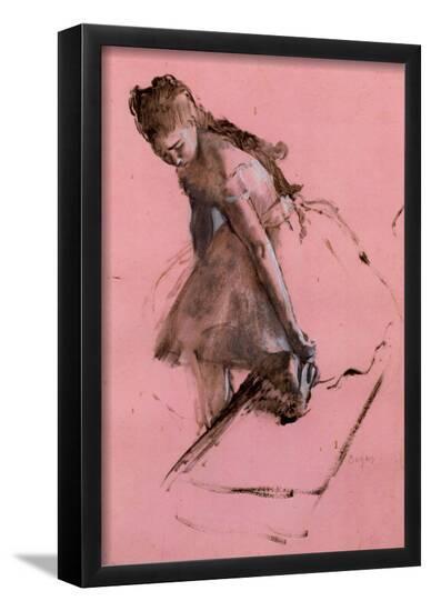 Edgar Degas Dancer Slipping on her Shoe Art Print Poster--Framed Poster