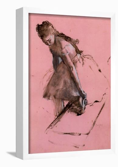 Edgar Degas Dancer Slipping on her Shoe Art Print Poster-null-Framed Poster