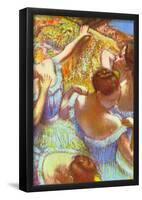 Edgar Degas Dancers in Blue Art Print Poster-null-Framed Poster