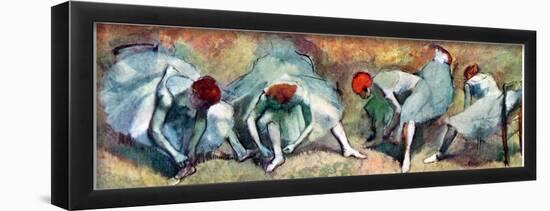 Edgar Degas Dancers Lace Their Shoes Art Print Poster-null-Framed Poster