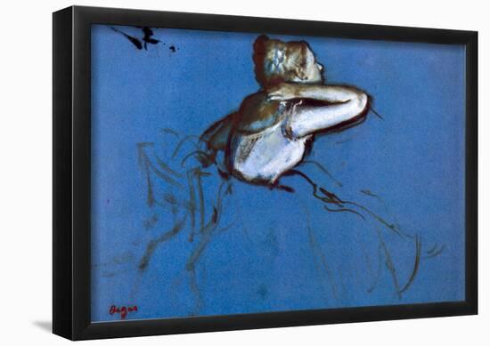 Edgar Degas Sitting Dancer in Profile with Hand on her Neck Art Print Poster-null-Framed Poster