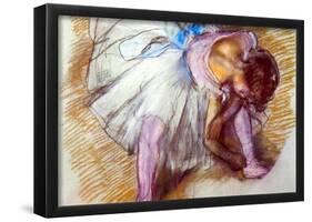 Edgar Degas Sitting Dancer Lacing her Slipper Art Print Poster-null-Framed Poster