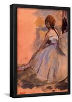 Edgar Degas Sitting Dancer with Extended Left Leg Art Print Poster-null-Framed Poster