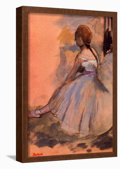 Edgar Degas Sitting Dancer with Extended Left Leg Art Print Poster-null-Framed Poster