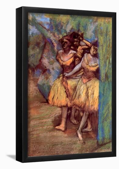 Edgar Degas Three Dancers Behind the Scenes Art Print Poster-null-Framed Poster