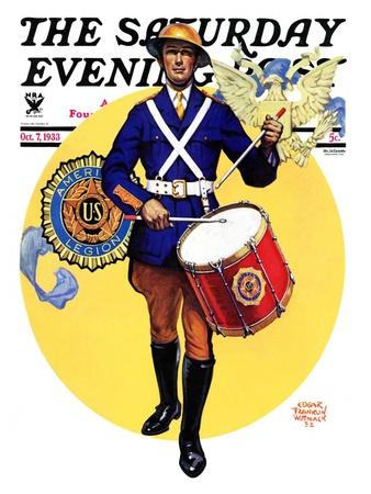 "American Legion Drummer," Saturday Evening Post Cover, October 7, 1933