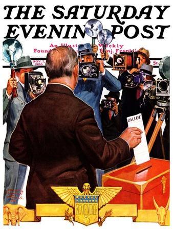 "Candidate Voting," Saturday Evening Post Cover, November 7, 1936