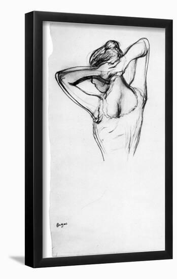 Edgar Germain Hilaire Degas (Dancer in the half-head behind with crossed arms) Art Poster Print-null-Framed Poster