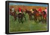 Edgar Germain Hilaire Degas (Horse race before the start) Art Poster Print-null-Framed Poster