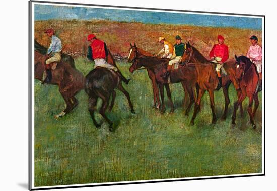 Edgar Germain Hilaire Degas (Horse race before the start) Art Poster Print-null-Mounted Poster