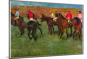 Edgar Germain Hilaire Degas (Horse race before the start) Art Poster Print-null-Mounted Poster