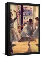 Edgar Germain Hilaire Degas (Three dancers in a practice room) Art Poster Print-null-Framed Poster