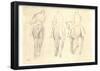 Edgar Germain Hilaire Degas (Three jockeys study of a horseback) Art Poster Print-null-Framed Poster