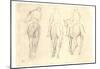 Edgar Germain Hilaire Degas (Three jockeys study of a horseback) Art Poster Print-null-Mounted Poster
