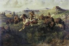 Indian and Buffalo, 1891-Edgar Samuel Paxson-Giclee Print