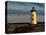 Edgartown Lighthouse at Christmas on Martha's Vineyard at Sunset-James Shive-Stretched Canvas