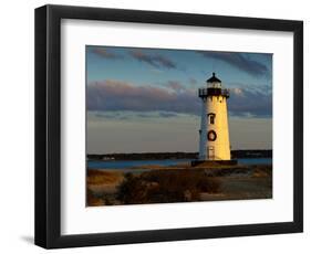 Edgartown Lighthouse at Christmas on Martha's Vineyard at Sunset-James Shive-Framed Photographic Print