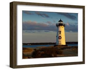 Edgartown Lighthouse at Christmas on Martha's Vineyard at Sunset-James Shive-Framed Photographic Print