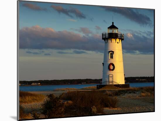 Edgartown Lighthouse at Christmas on Martha's Vineyard at Sunset-James Shive-Mounted Photographic Print