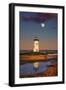 Edgartown Lighthouse at Dusk with the Moon Rising Behind-Jon Hicks-Framed Photographic Print