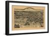 Edgartown, Massachusetts - Panoramic Map-Lantern Press-Framed Premium Giclee Print
