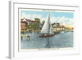 Edgartown Waterfront, Martha's Vineyard-null-Framed Art Print