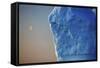 Edge of Iceberg with the Moon in the Sky, Greenland, August 2009-Jensen-Framed Stretched Canvas