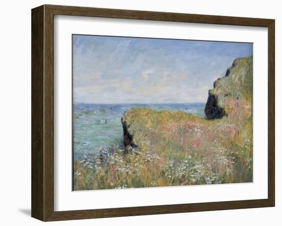 Edge of the Cliff, Pourville, 1882-Claude Monet-Framed Giclee Print