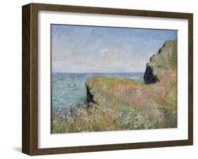 Edge of the Cliff, Pourville, 1882-Claude Monet-Framed Giclee Print