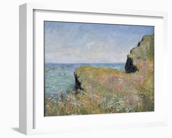 Edge of the Cliff, Pourville, 1882-Claude Monet-Framed Giclee Print