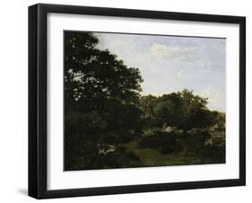 Edge of the Forest in Fountainbleau, c.1865-Frederic Bazille-Framed Giclee Print