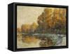 Edge of the River in Autumn; Bords De Riviere En Automne, 1912-Gustave Loiseau-Framed Stretched Canvas