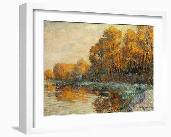 Edge of the River in Autumn. Bords de Riviere en Automne. 1912-Gustave Loiseau-Framed Giclee Print