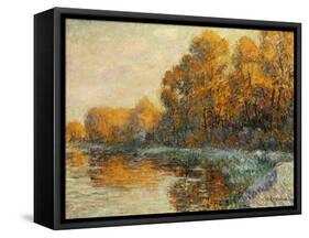 Edge of the River in Autumn. Bords de Riviere en Automne. 1912-Gustave Loiseau-Framed Stretched Canvas
