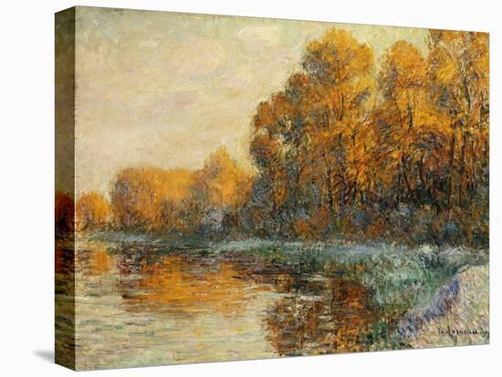 Edge of the River in Autumn. Bords de Riviere en Automne. 1912-Gustave Loiseau-Stretched Canvas