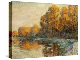 Edge of the River in Autumn. Bords de Riviere en Automne. 1912-Gustave Loiseau-Stretched Canvas