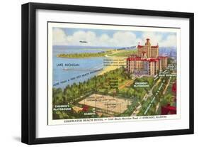 Edgewater Beach Hotel, Chicago, Illinois-null-Framed Art Print