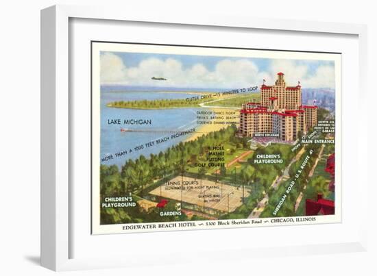 Edgewater Beach Hotel, Chicago, Illinois-null-Framed Art Print